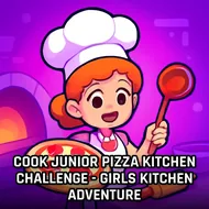 Cook Junior Pizza Kitchen Challenge - Girls Kitchen Adventure - Pizza Maker game